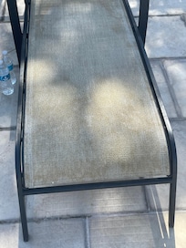 Dirty and stained deck chairs