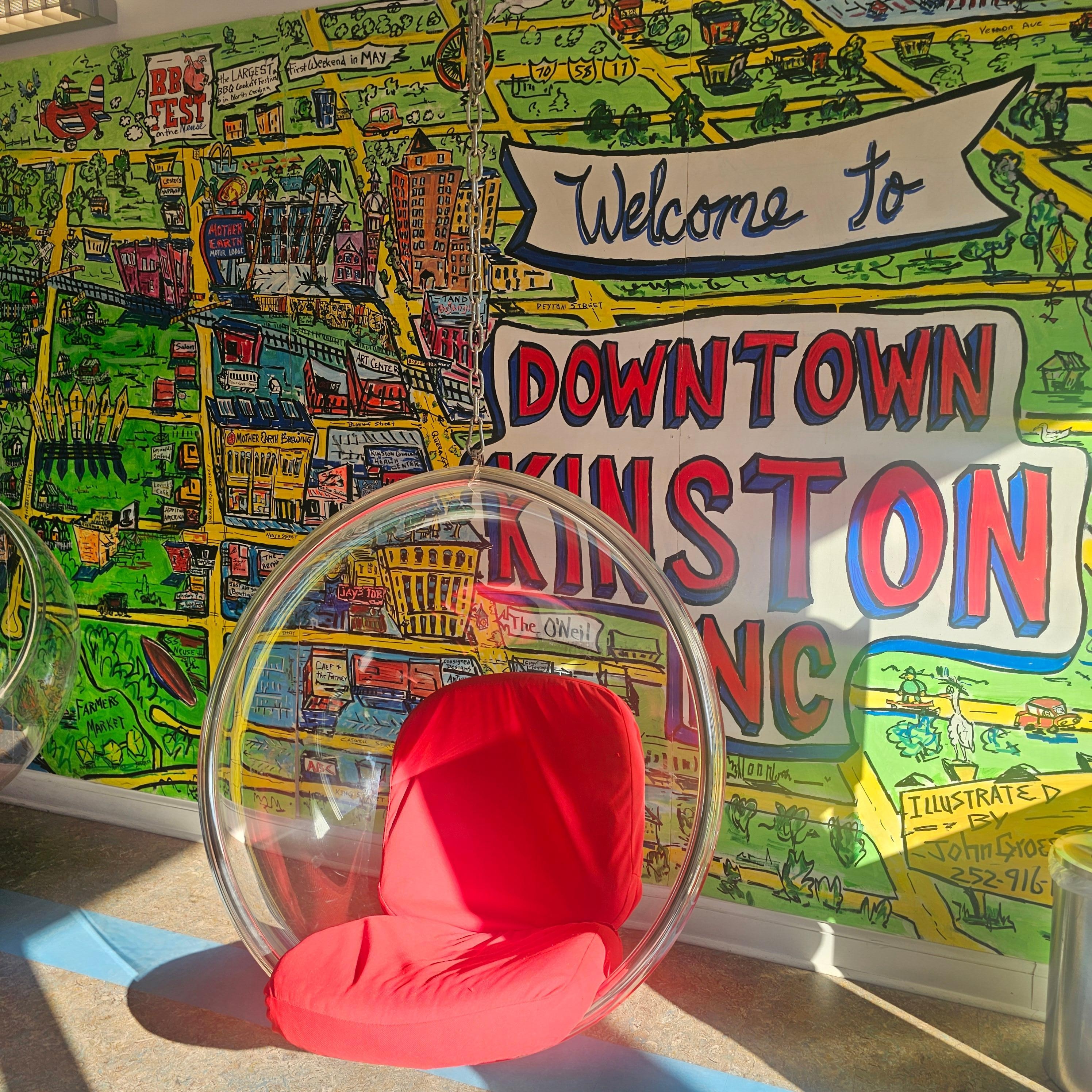 The lobby is so vibrant!