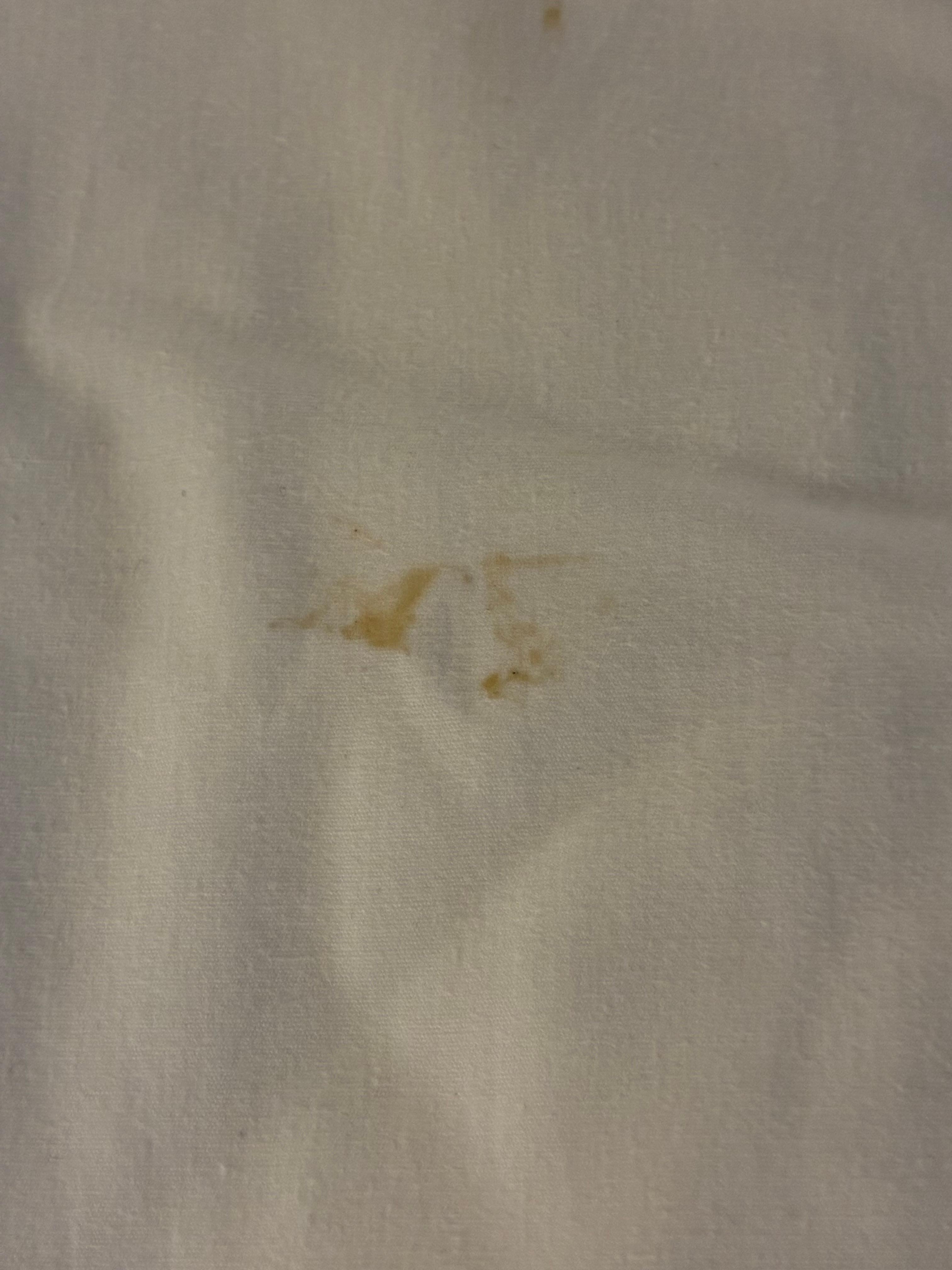 Stain on bedsheet 