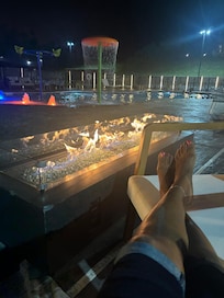 Relaxing by the pool