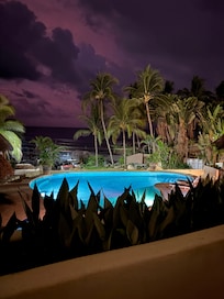 Our view from our balcony as it was getting dark.