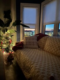 Sitting on the couch in the early morning watching the sunrise with a few of my Christmas items that have been unable to be put out meant everything to me..