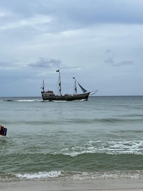 Pirates ship sailing by.
