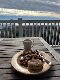 Enjoy breakfast on the porch