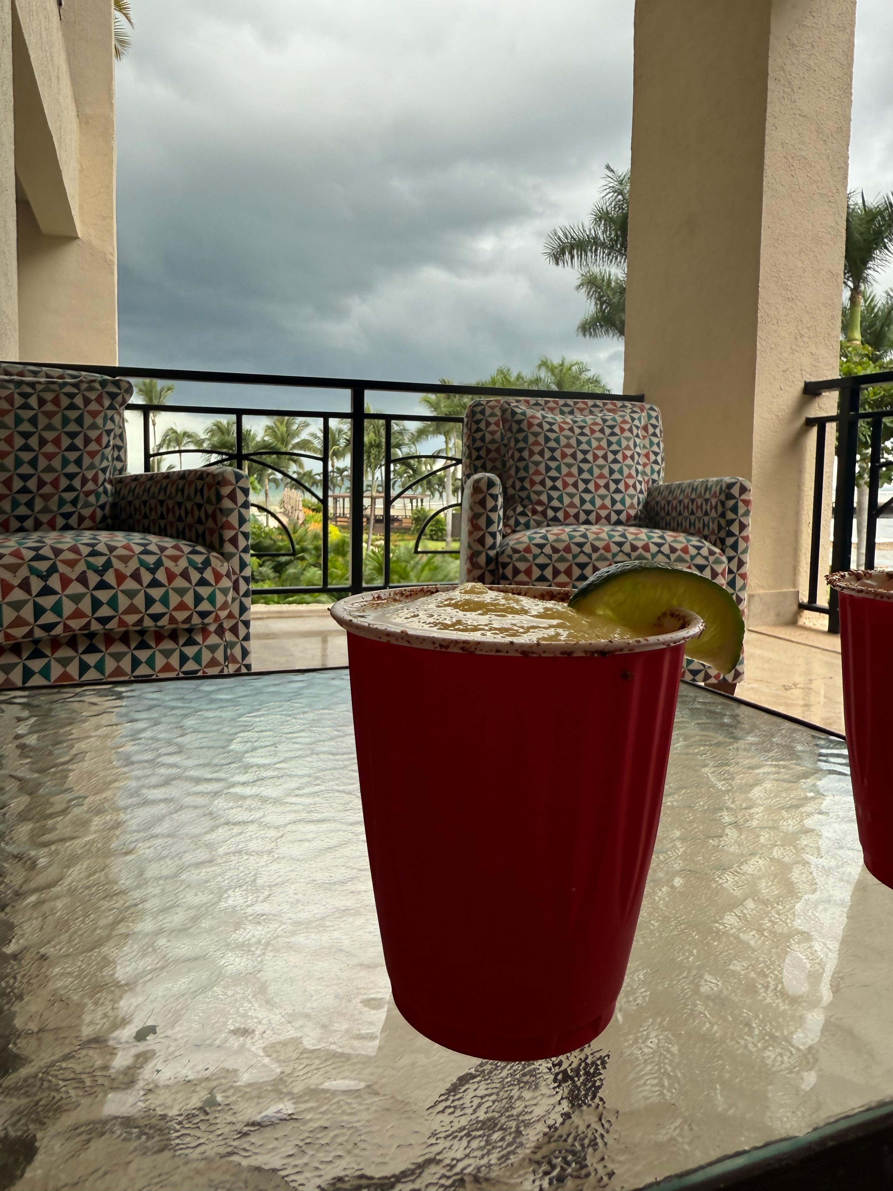 Watched a storm roll in with margaritas.