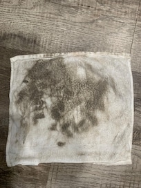 After mopping 2x, kept wash clothes by the bed to wash feet before getting in bed
