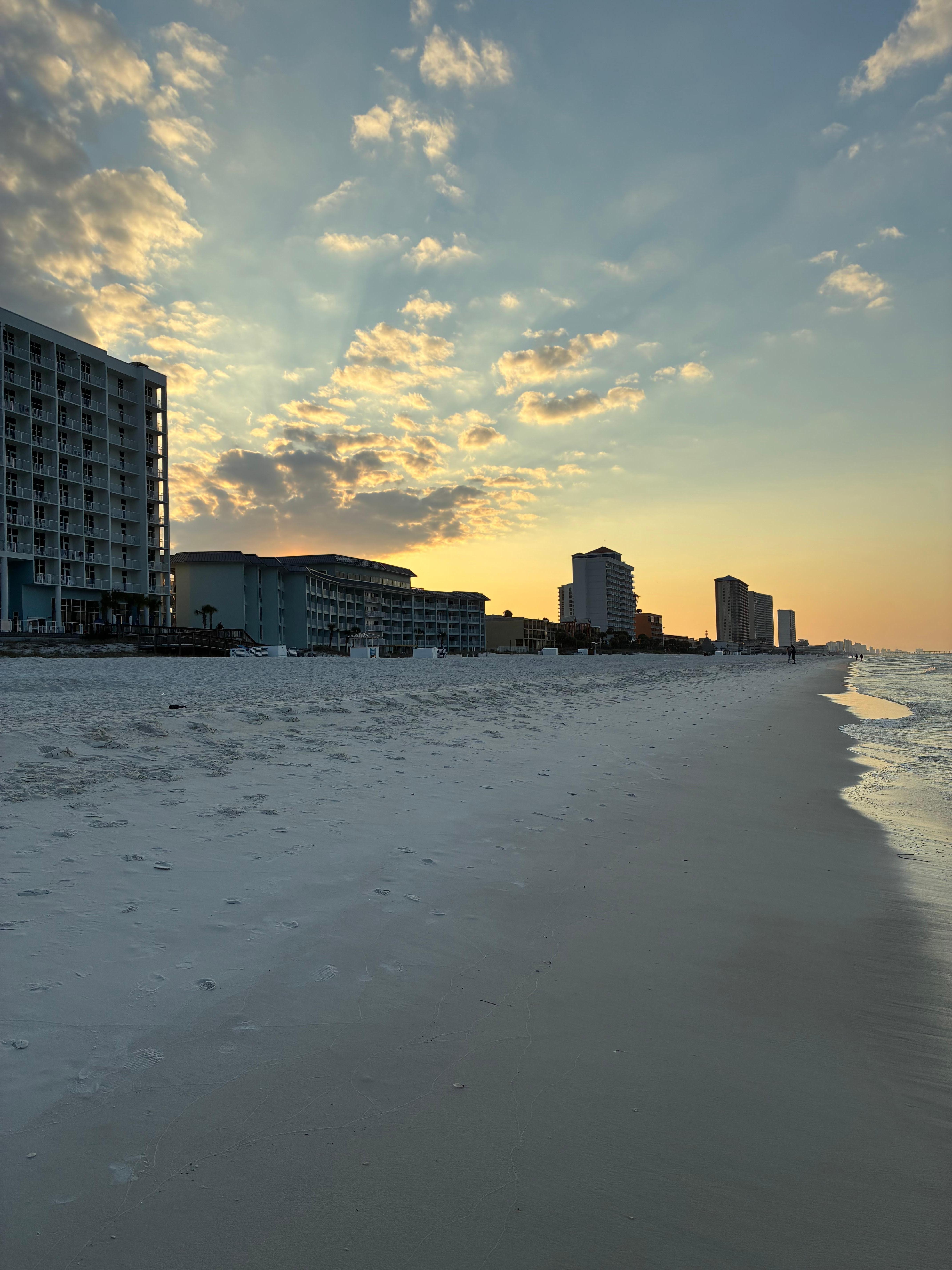 The sunrise from the beach 