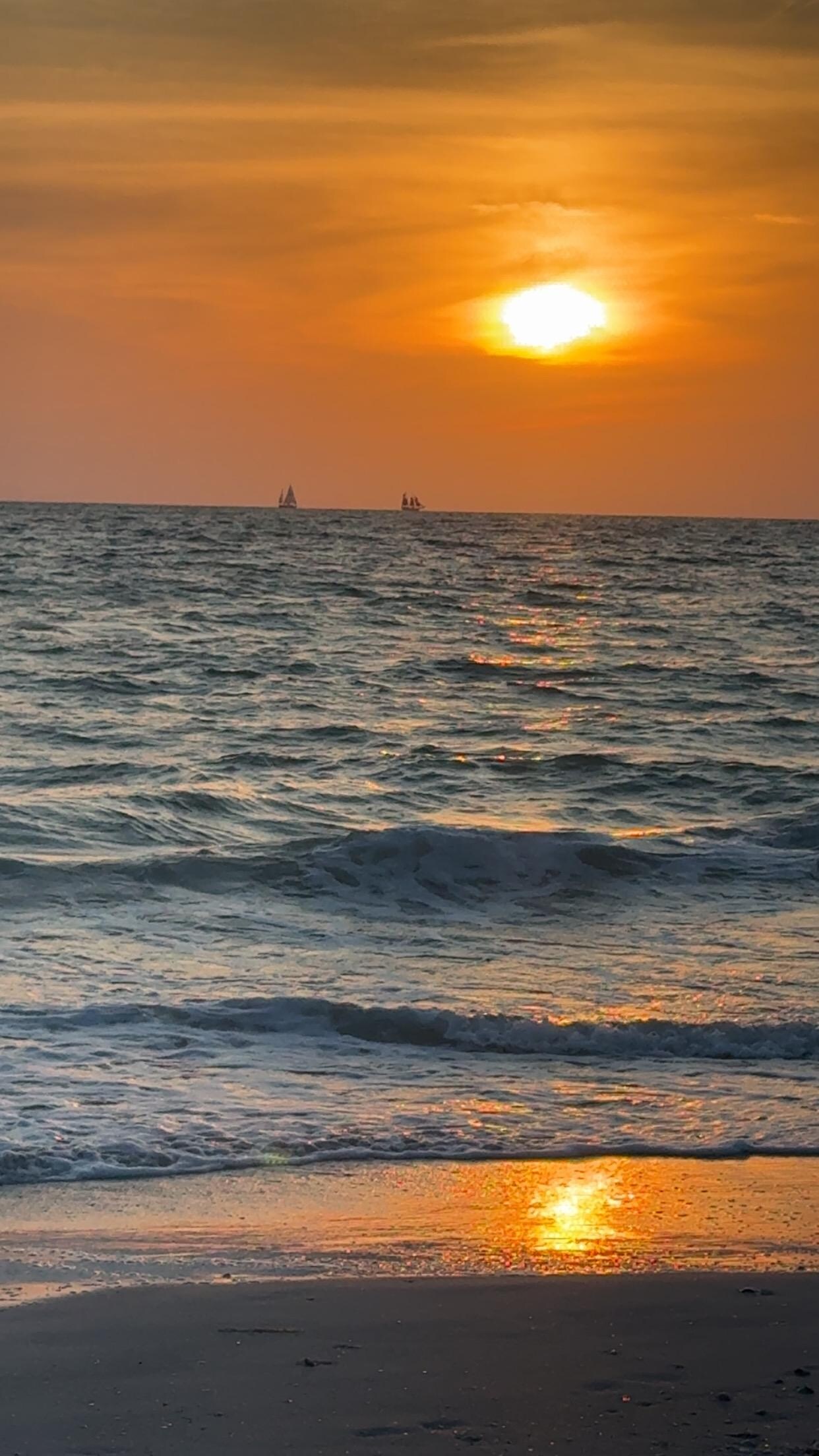 Sunset at the beach across the street 