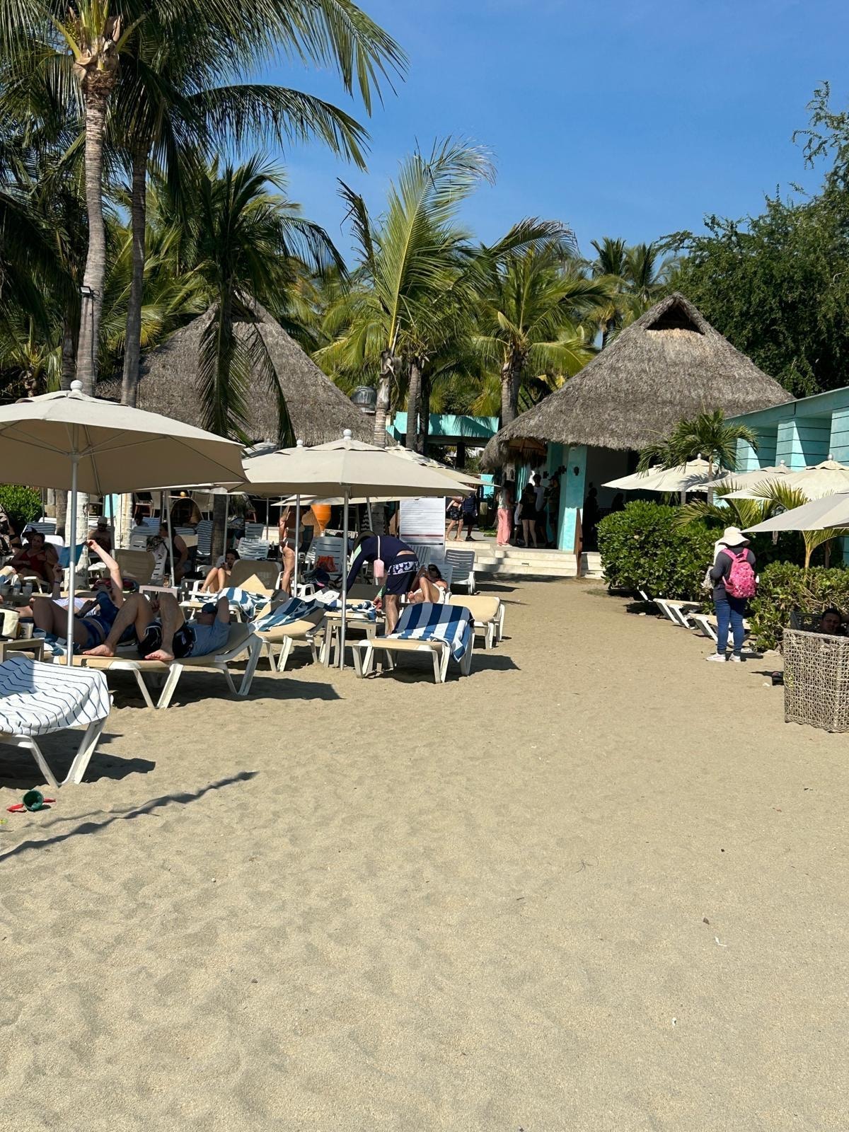 The beach looking towards the bar