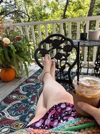 Relaxing on the deck.