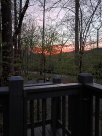 Enjoying the sunset from the back porch.