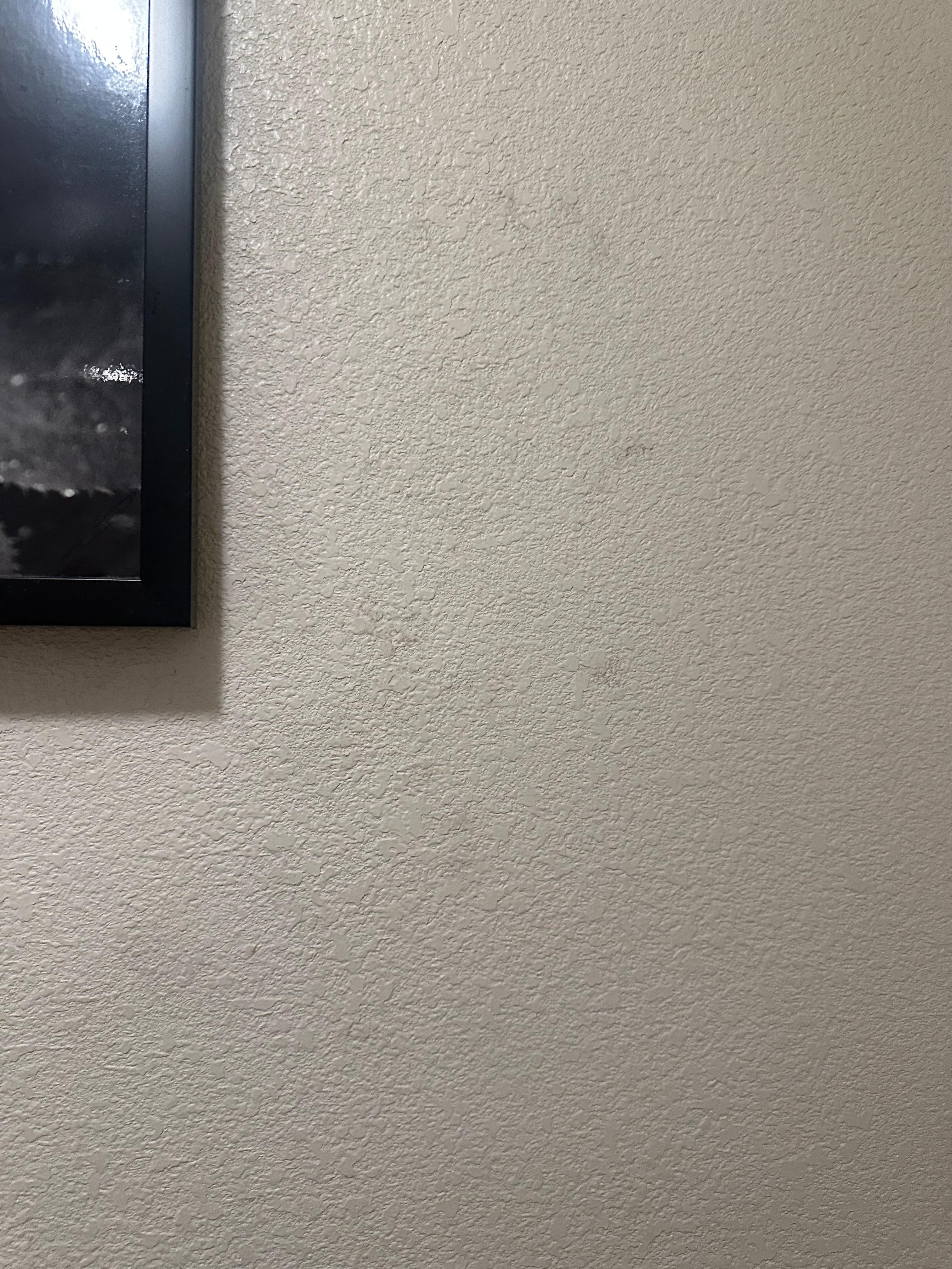 Dirty hand prints on bathroom walls