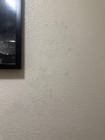 Dirty hand prints on bathroom walls