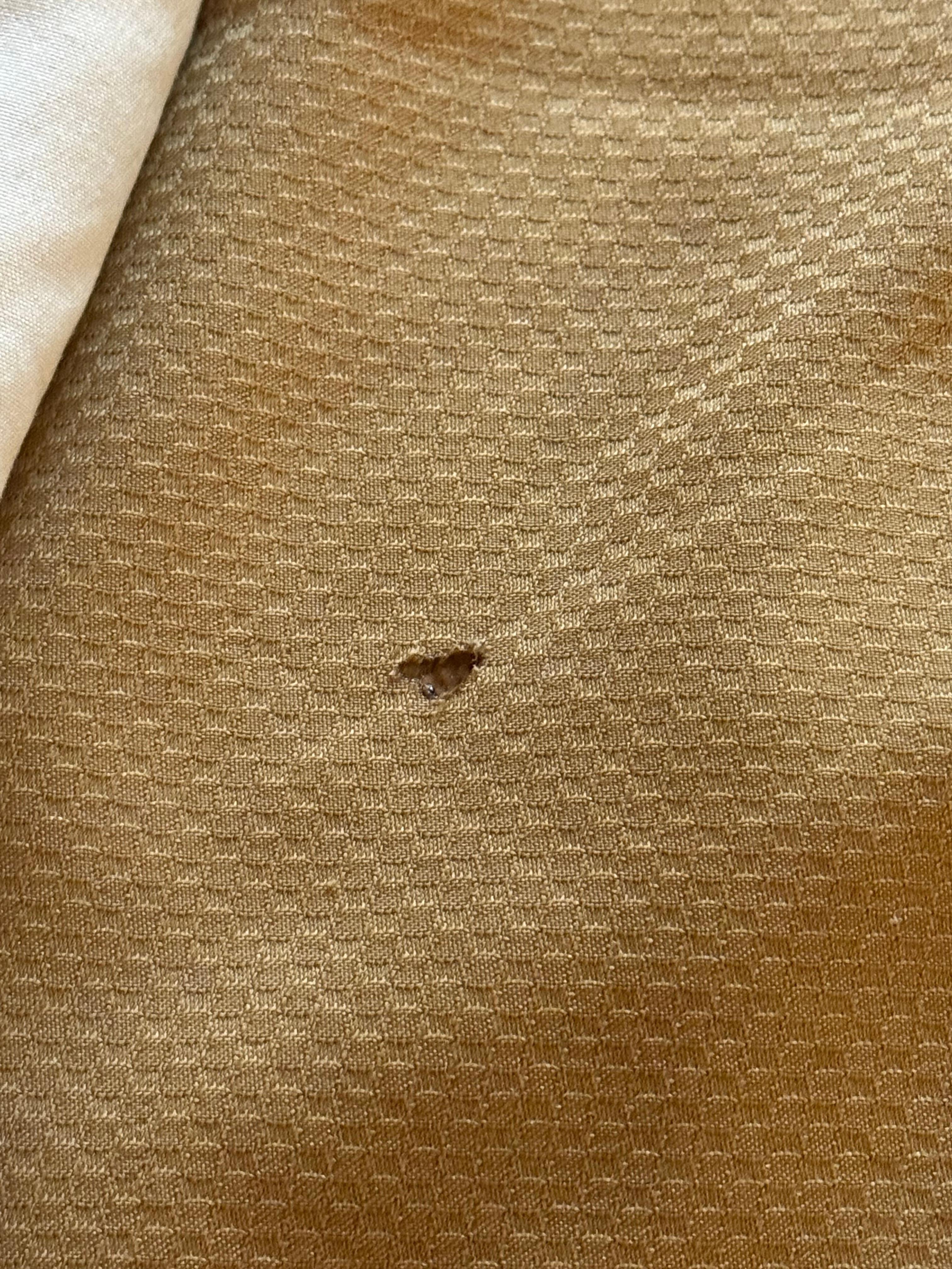 Burn hole in comforter