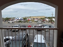 Front view of all the noisy bikers