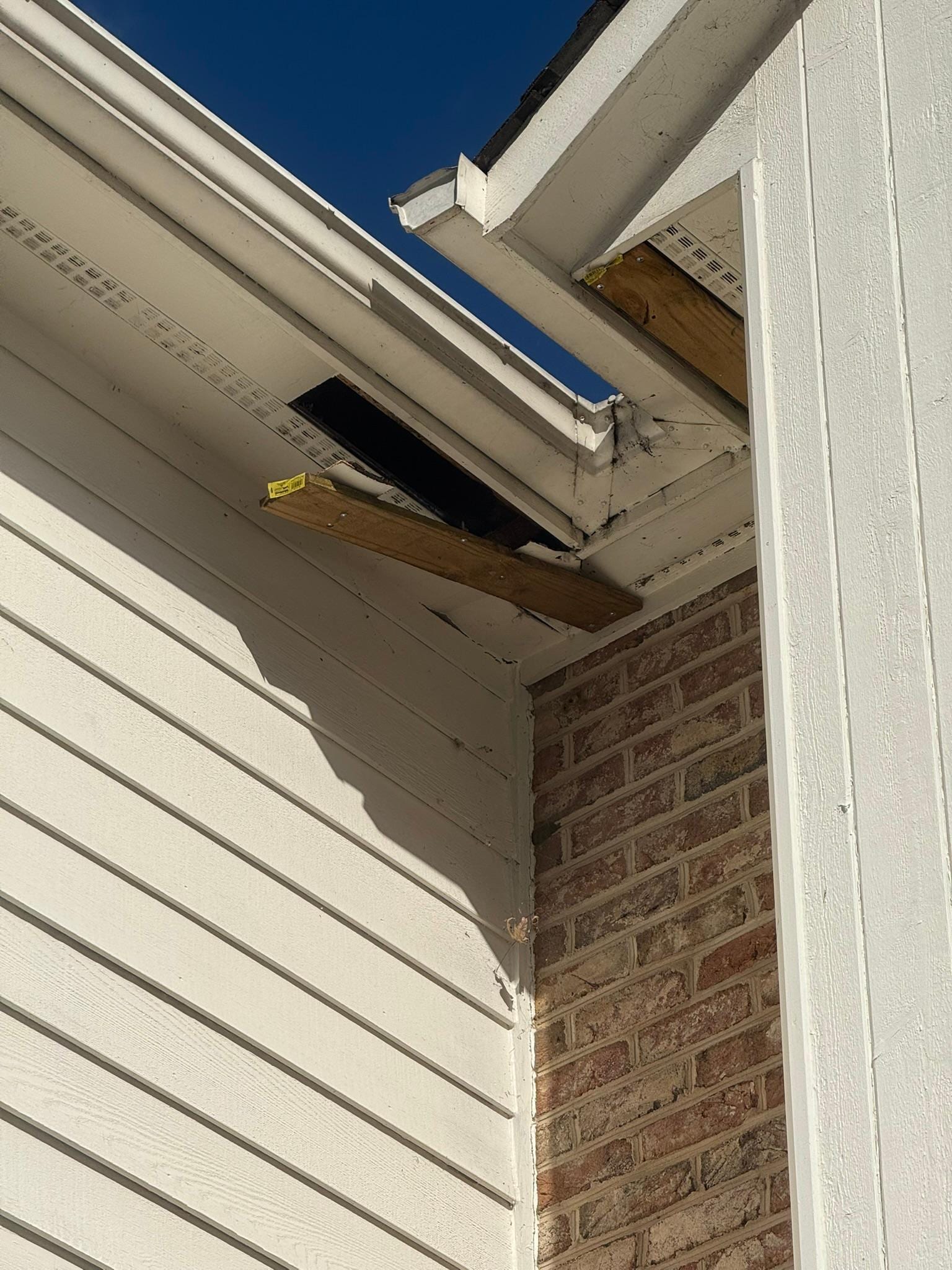 Area 1- soffit repair needed at entrance