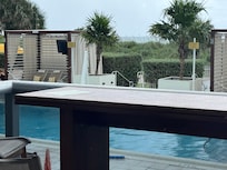 View of the pool from the bar