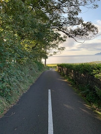 Walked down the long steep driveway to the waterfront.