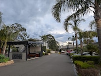 Front entrance with outdoor cooking.