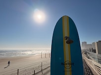 Dusche am Strandausgang.