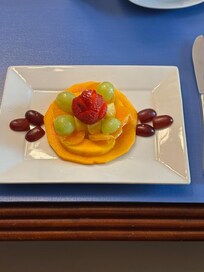 We always started out with fresh fruit, so artfully displayed.