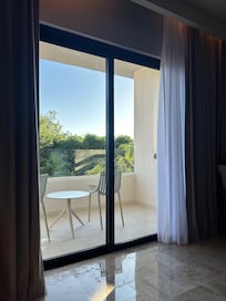 View from our room was private and at the edge of the greenery. So nice.