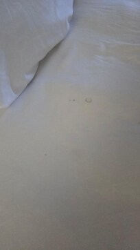 Old sheets with cigarettes holes