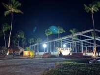 Temporary structure built for the 700 people coming in