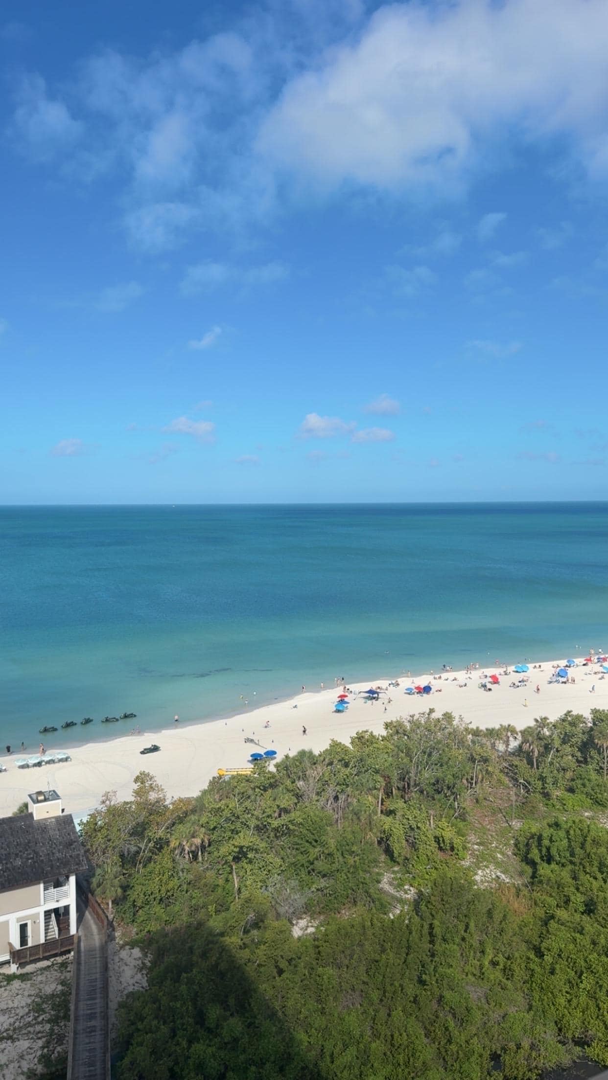 A view from our room of the ocean on the 12th floor