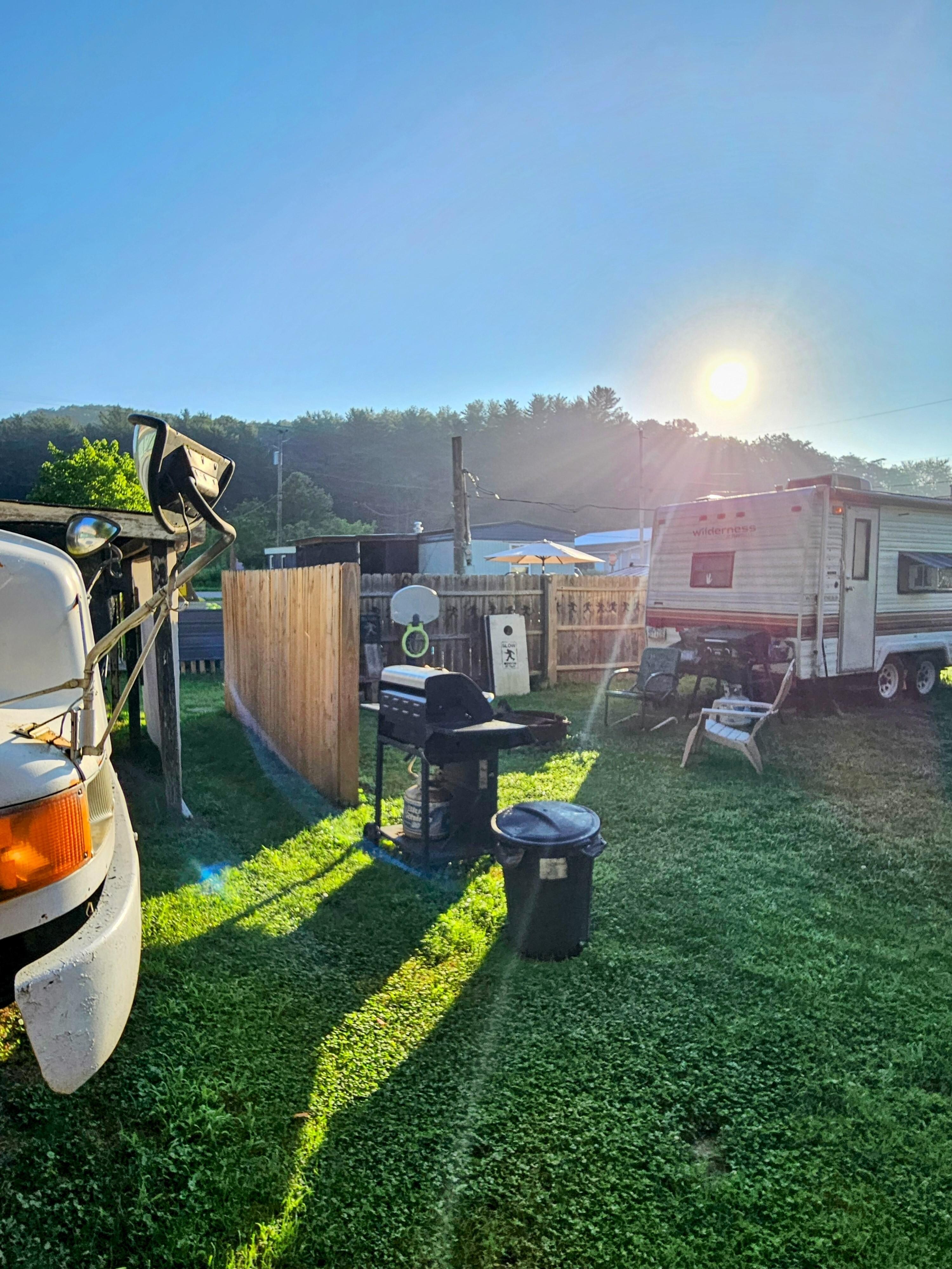 Shared lot with other camper.