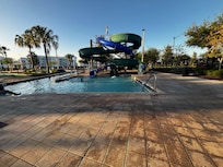 Water slides/ lazy river is to the left