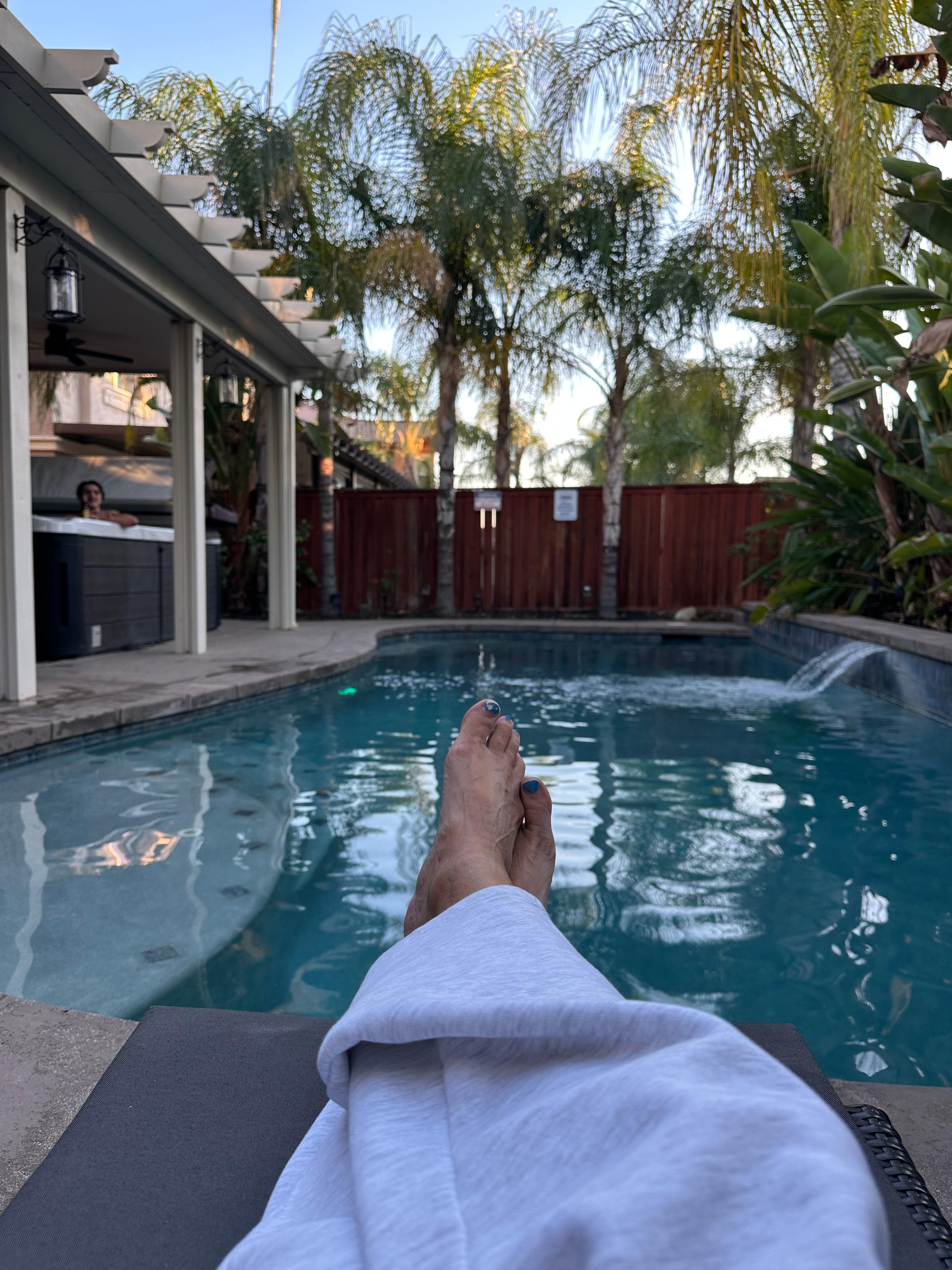 Morning coffee by the pool