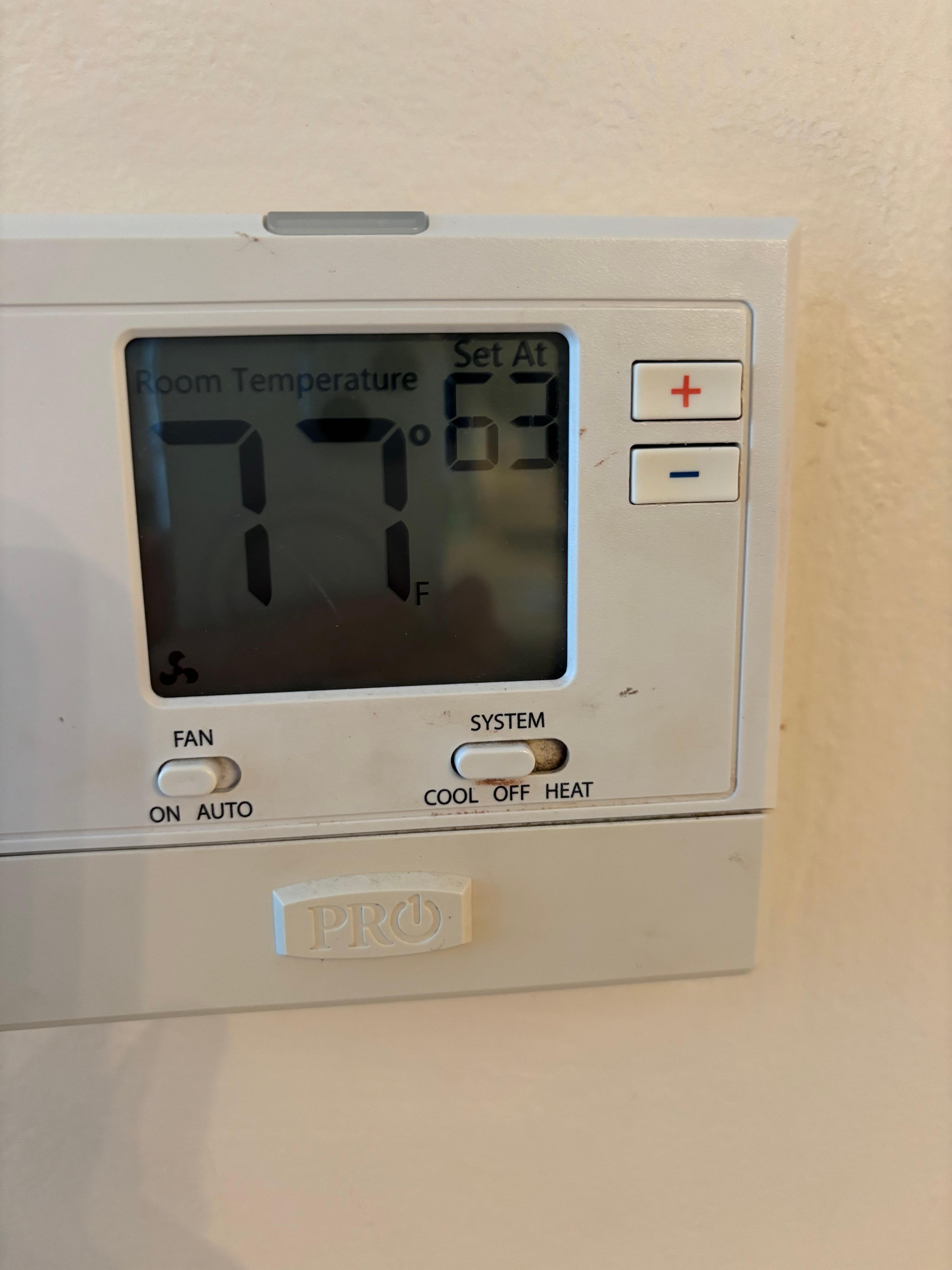 Thermostat at the unit