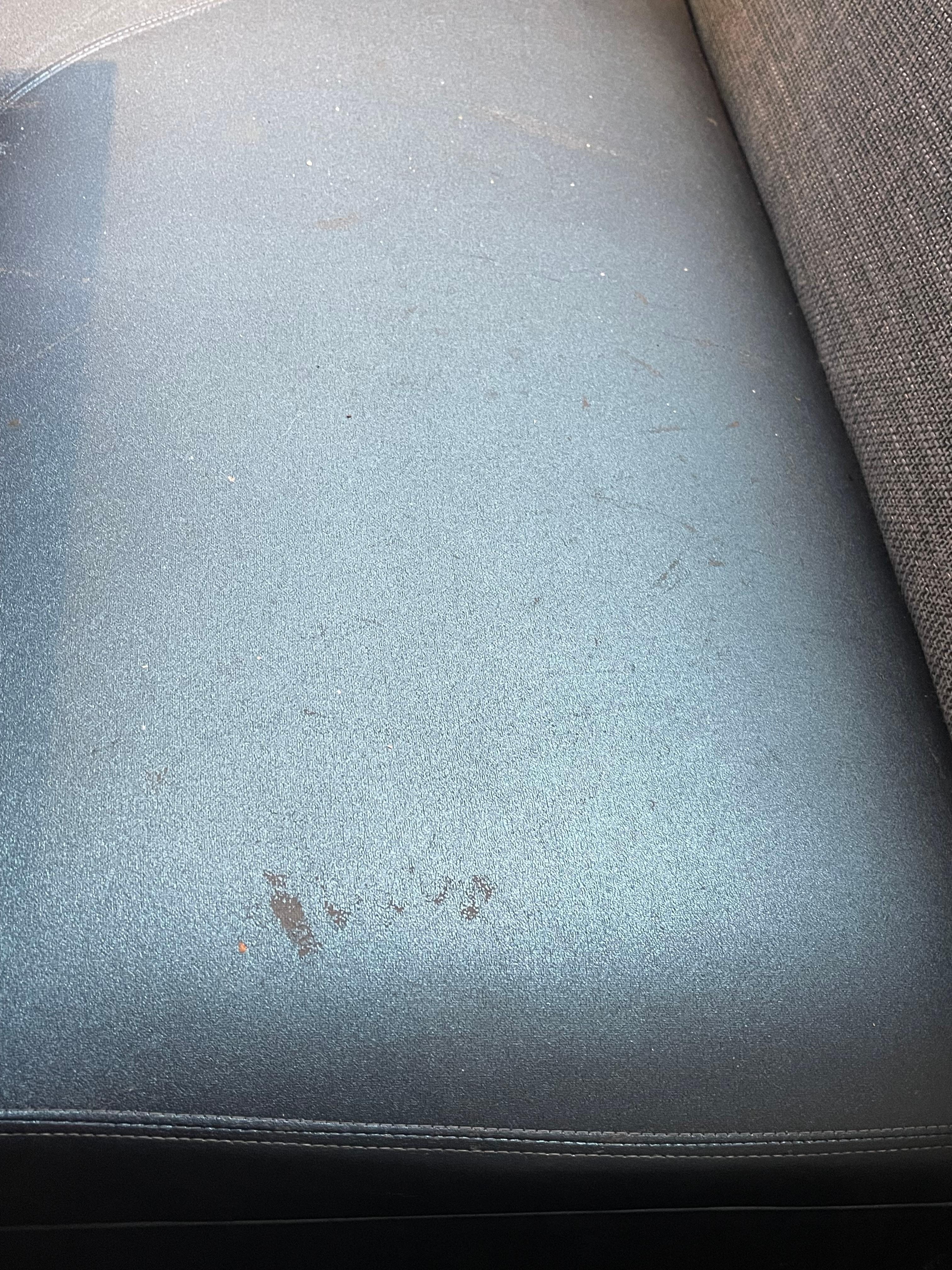 Booth seats were filthy and covered in food crumbs. 