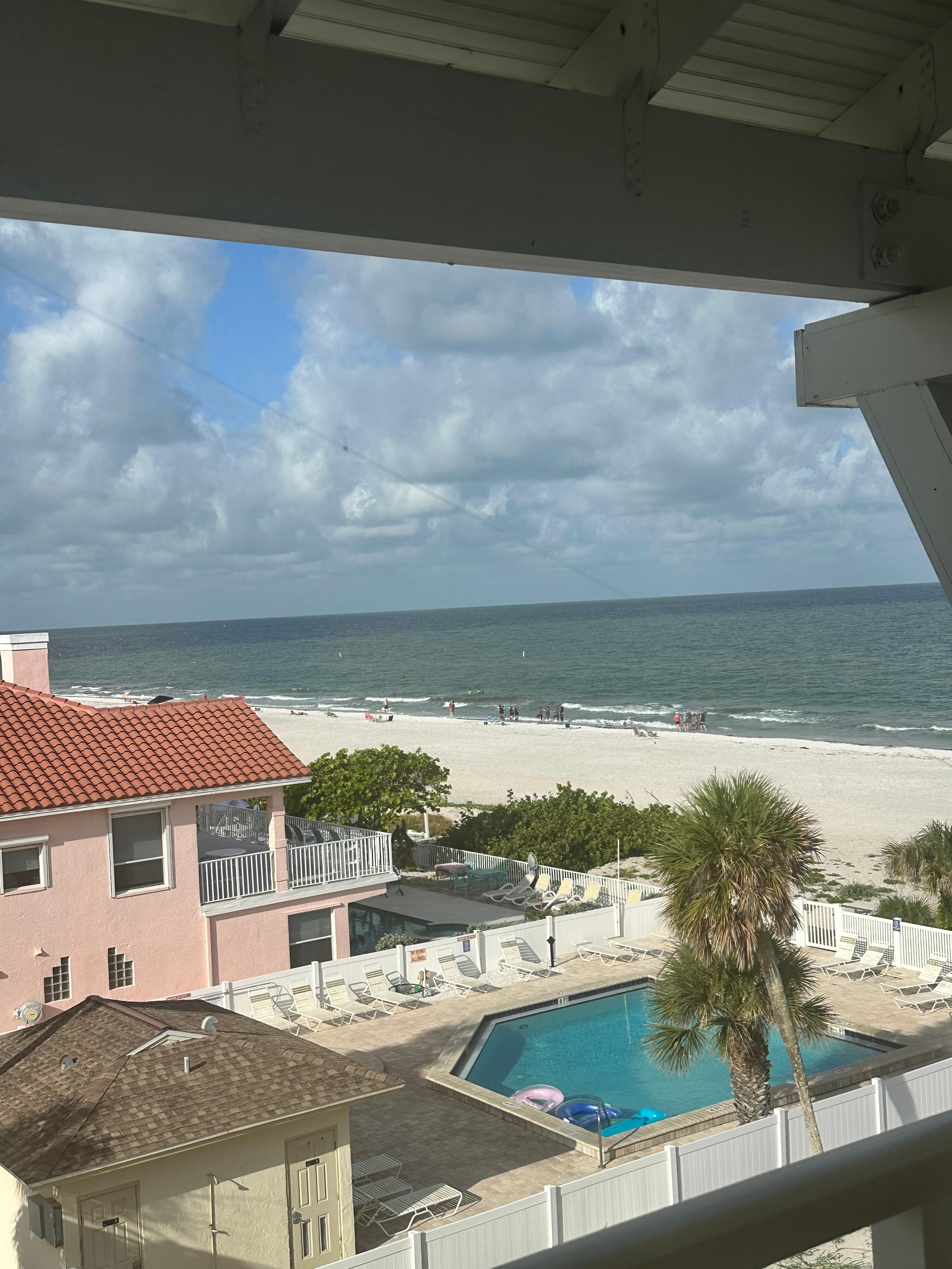 View from balcony to the ocean
