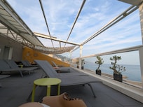Rooftop pool area. Prana Spa is up here, too