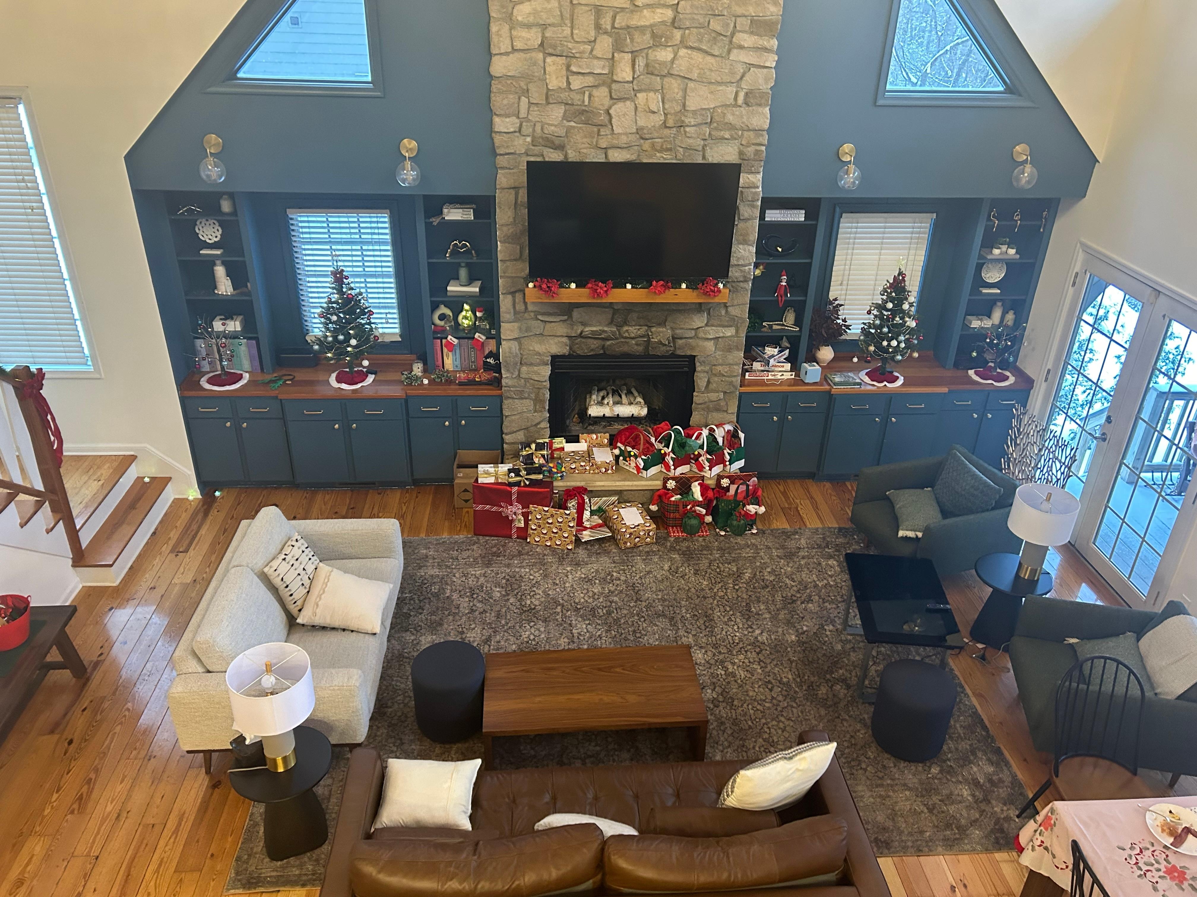 We added some Christmas decorations!