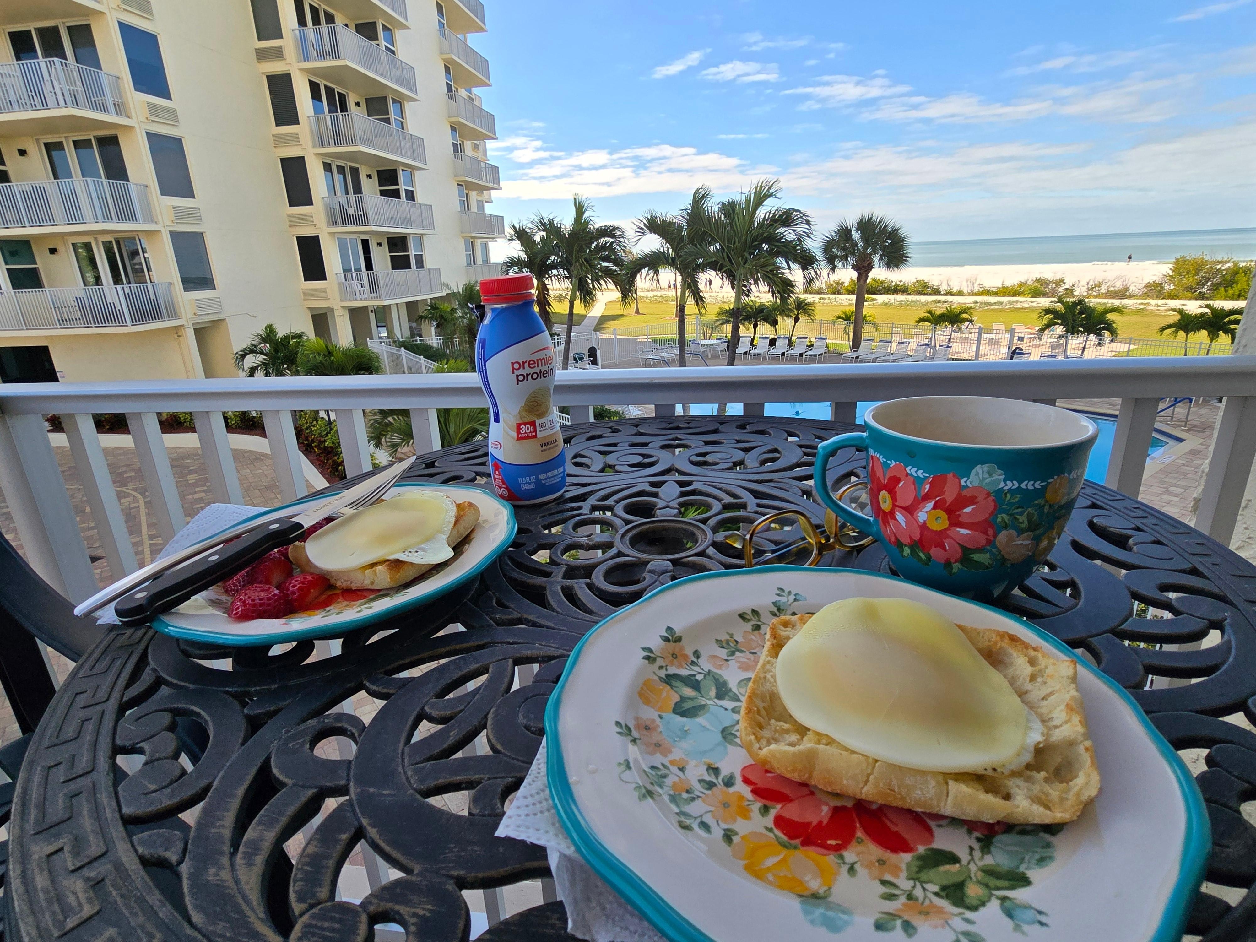 Breakfast on the balcony