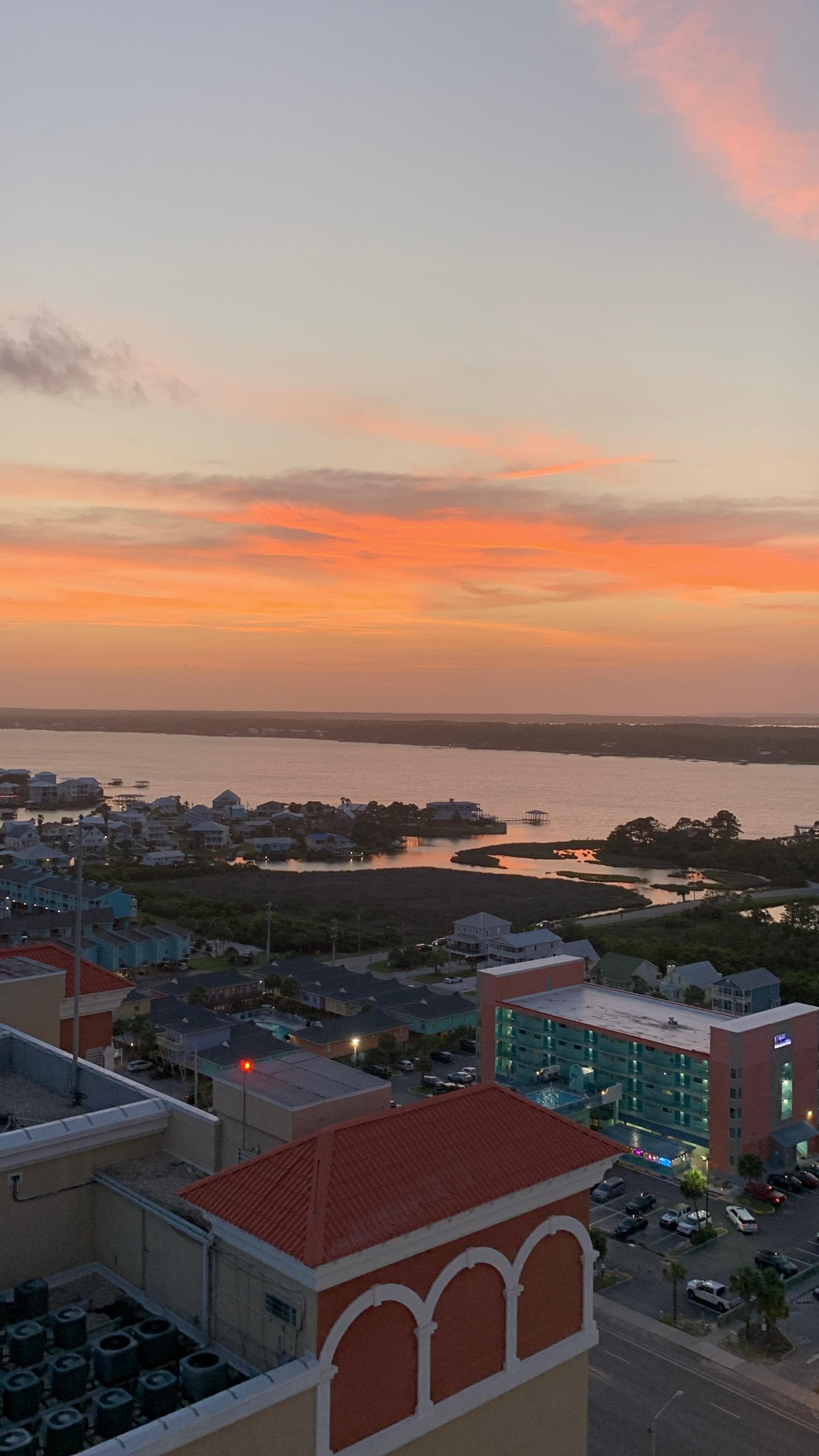 Sunset 1st day from window by the kitchen area