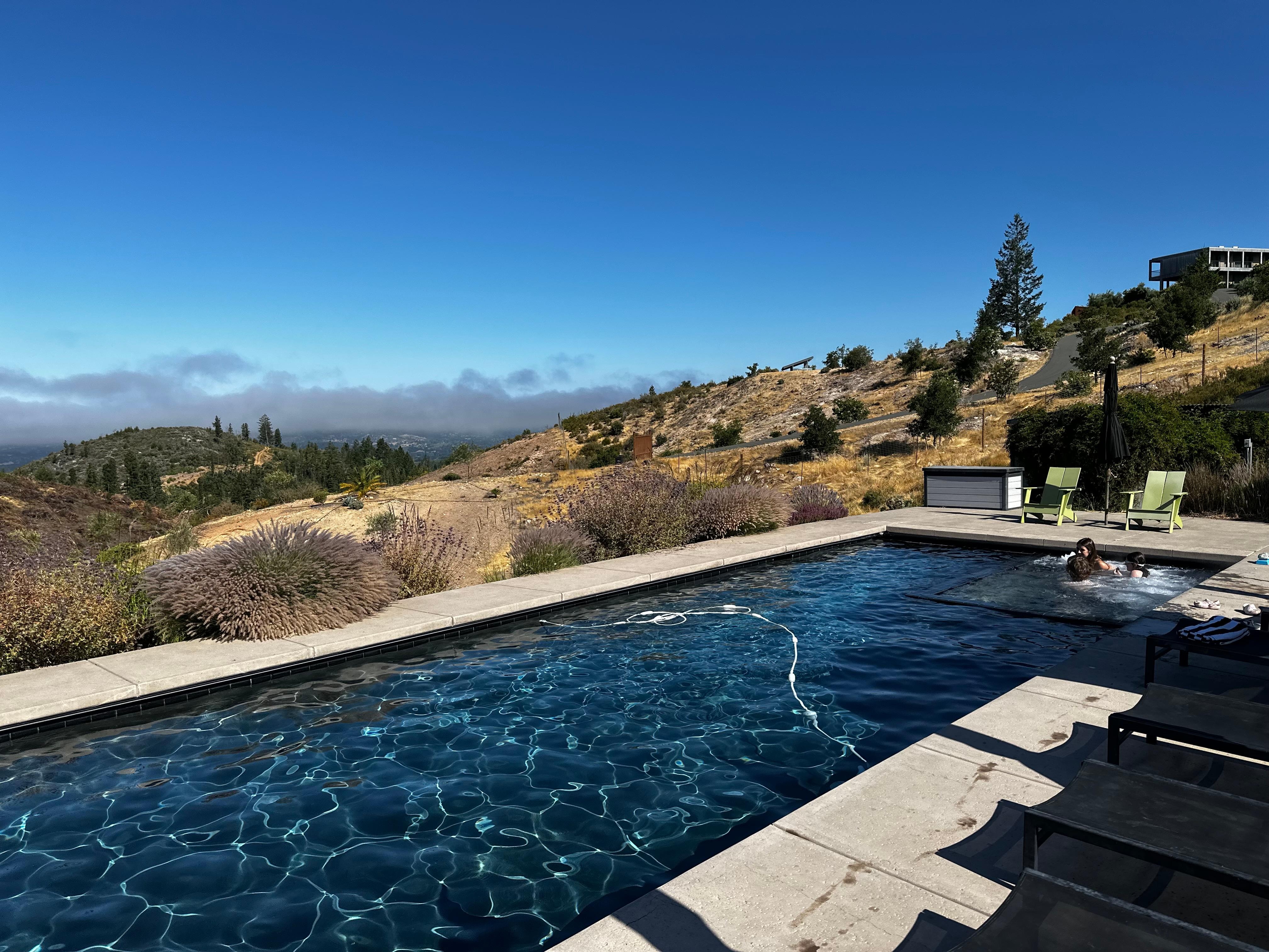 Opening the pool first thing in the morning.