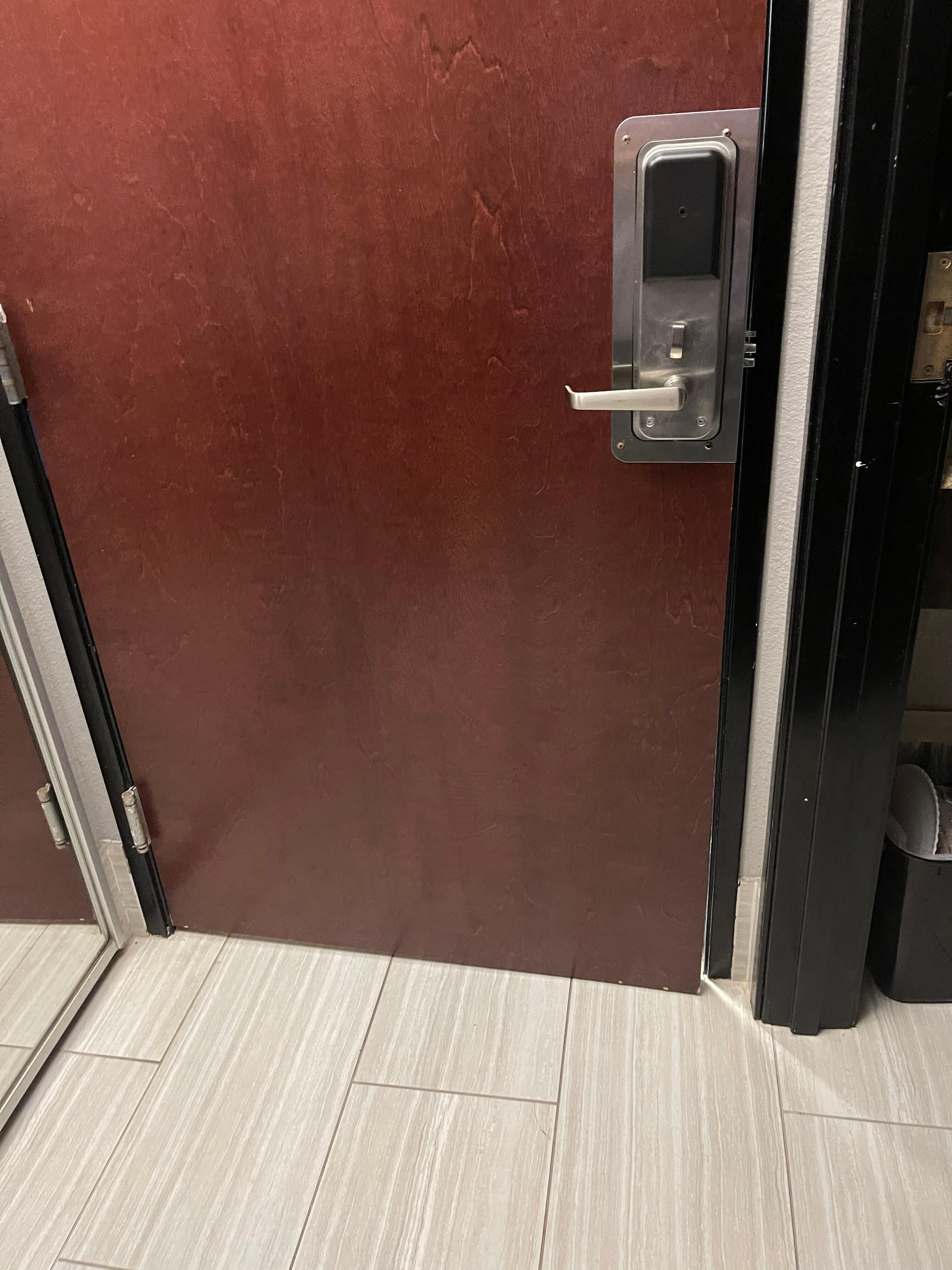 Door did not shut properly.