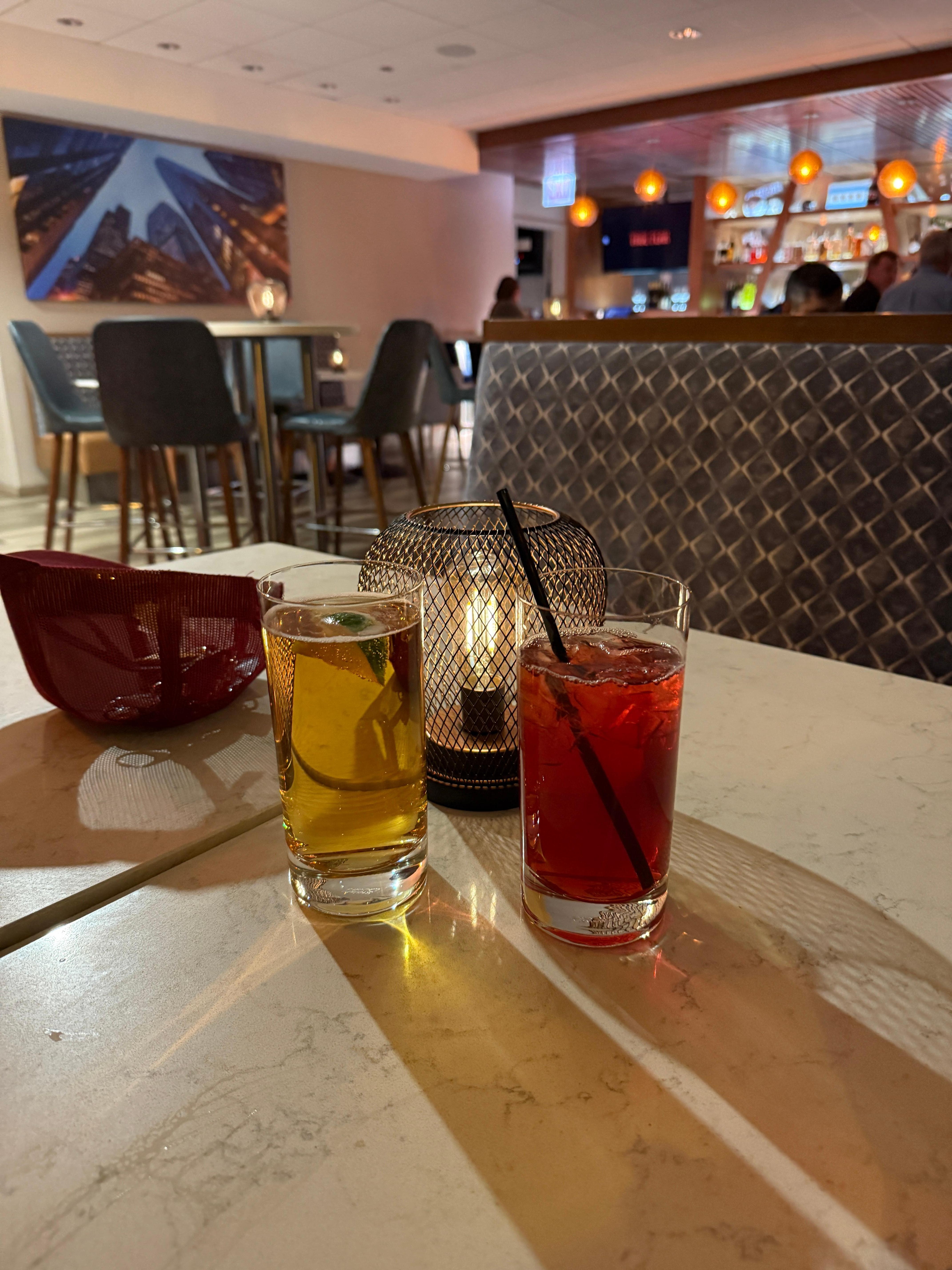 Drinks on the house, one per room.