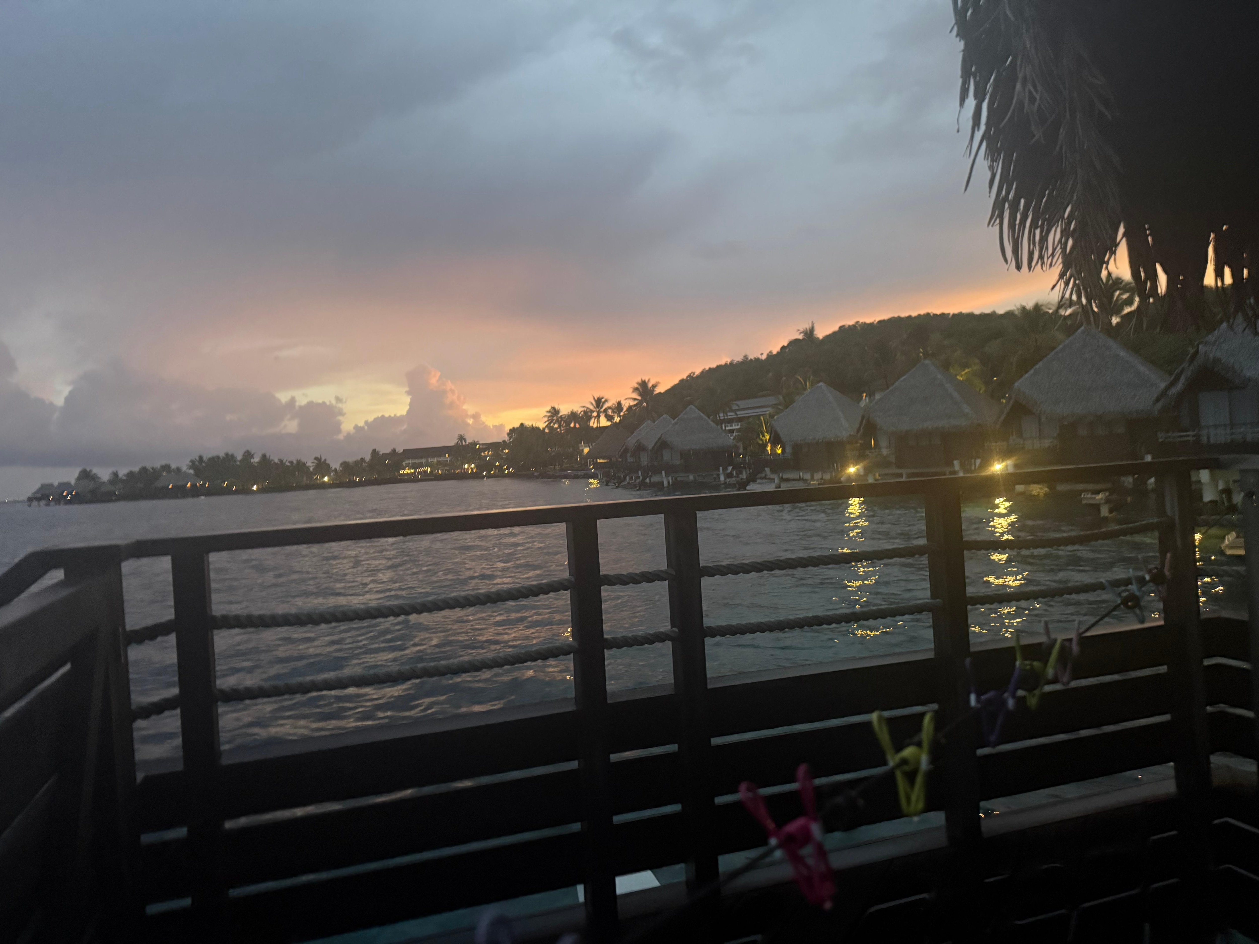 Sunrise from overwater bungalow 