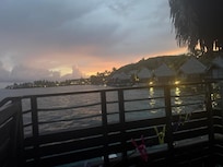 Sunrise from overwater bungalow