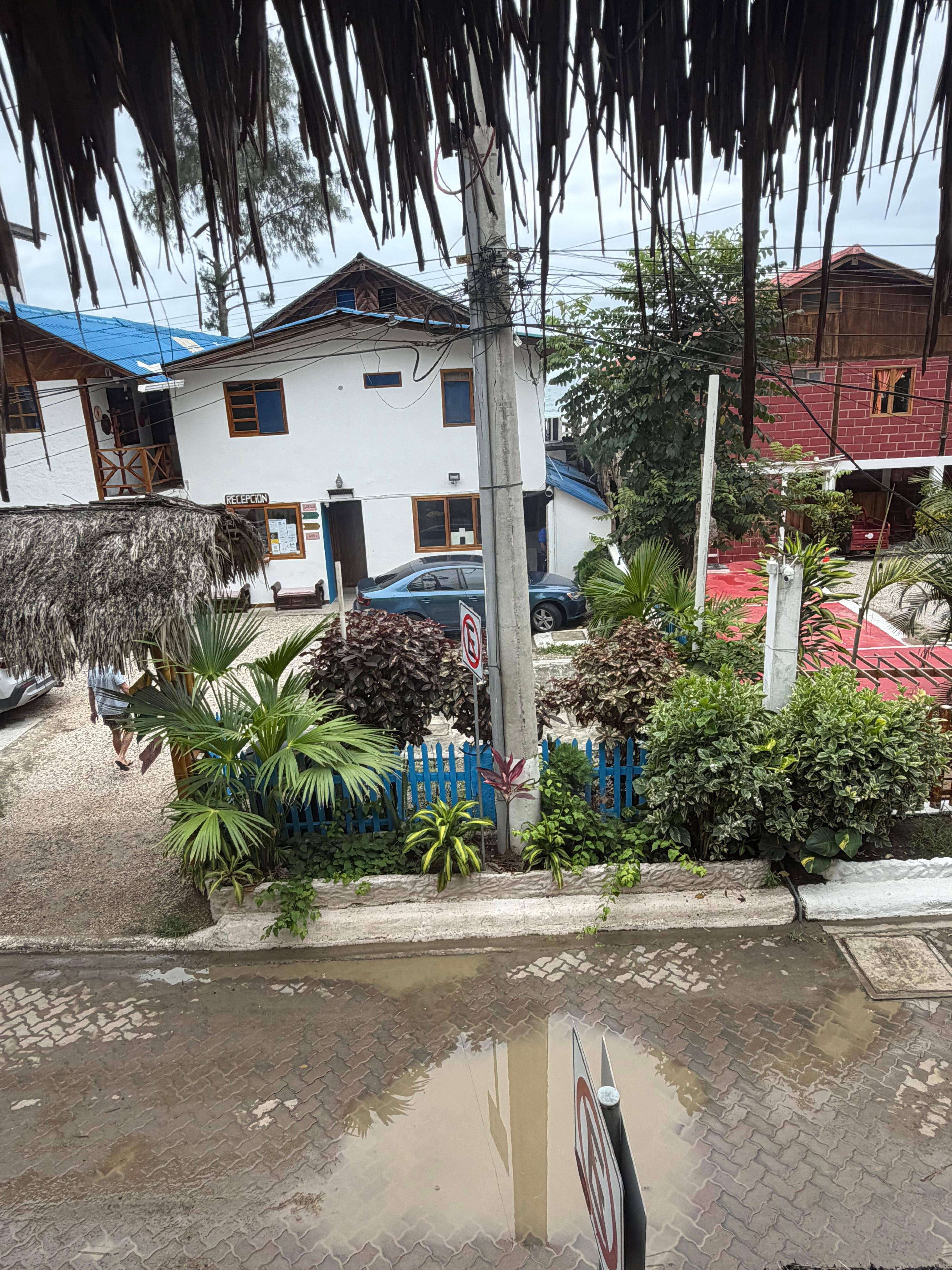 This is the ocean view from the hotel, in between the two hotels across the street.