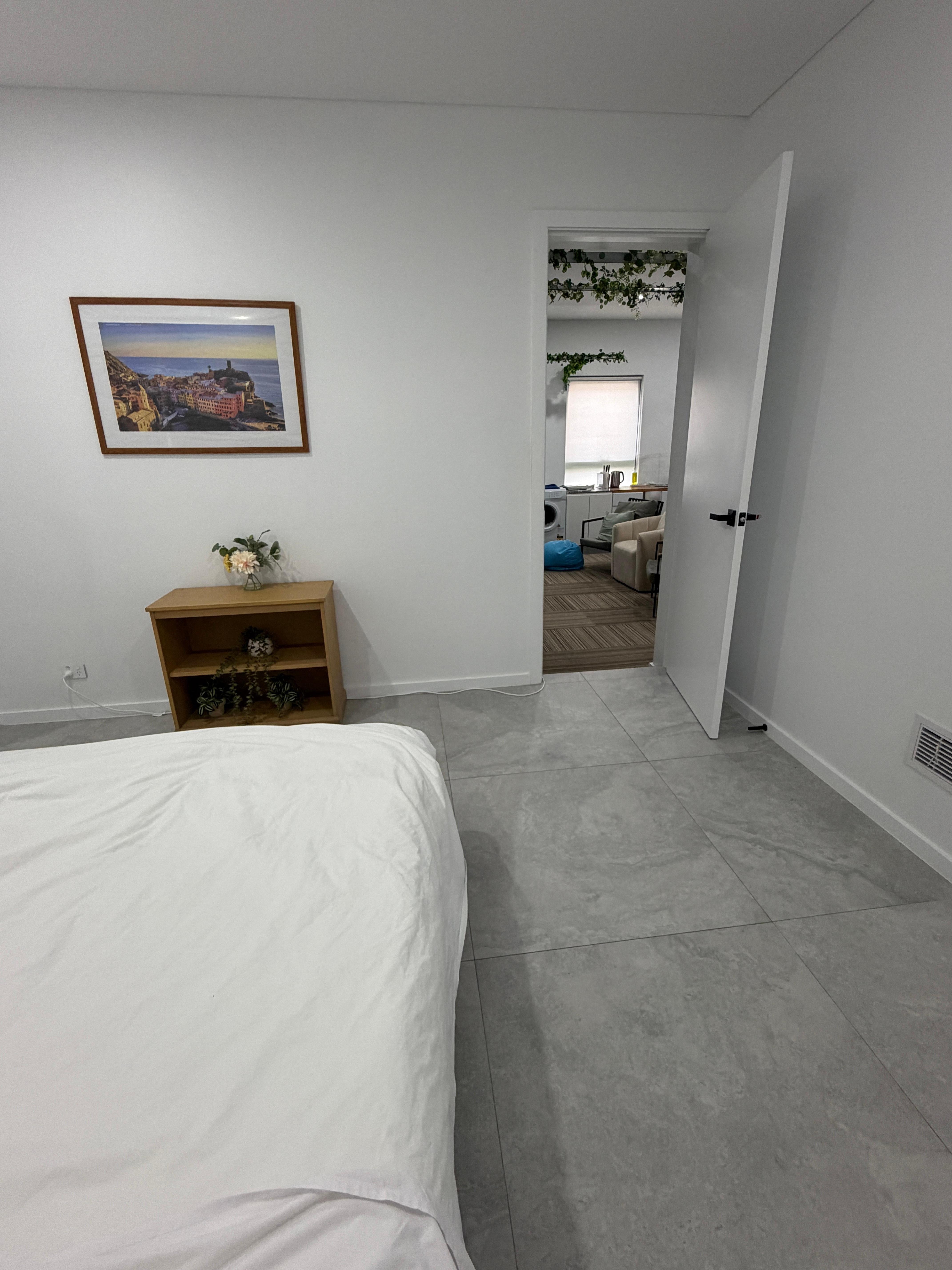 Bedroom off the garage.