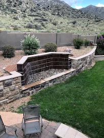 View of water feature from balcony.