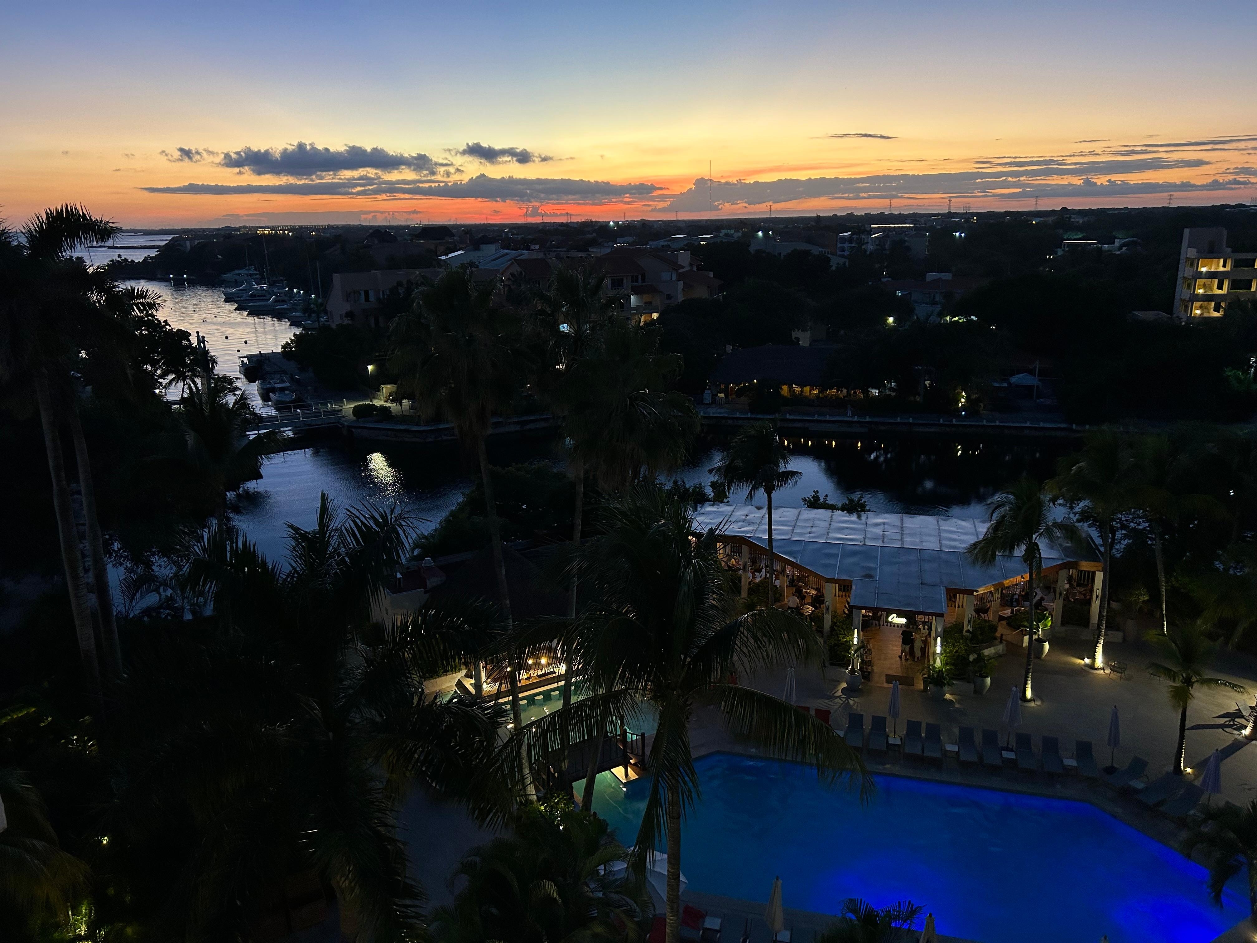 View from our room at sunset