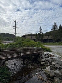 Walkway to house with creek