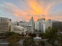 部屋からの朝焼け